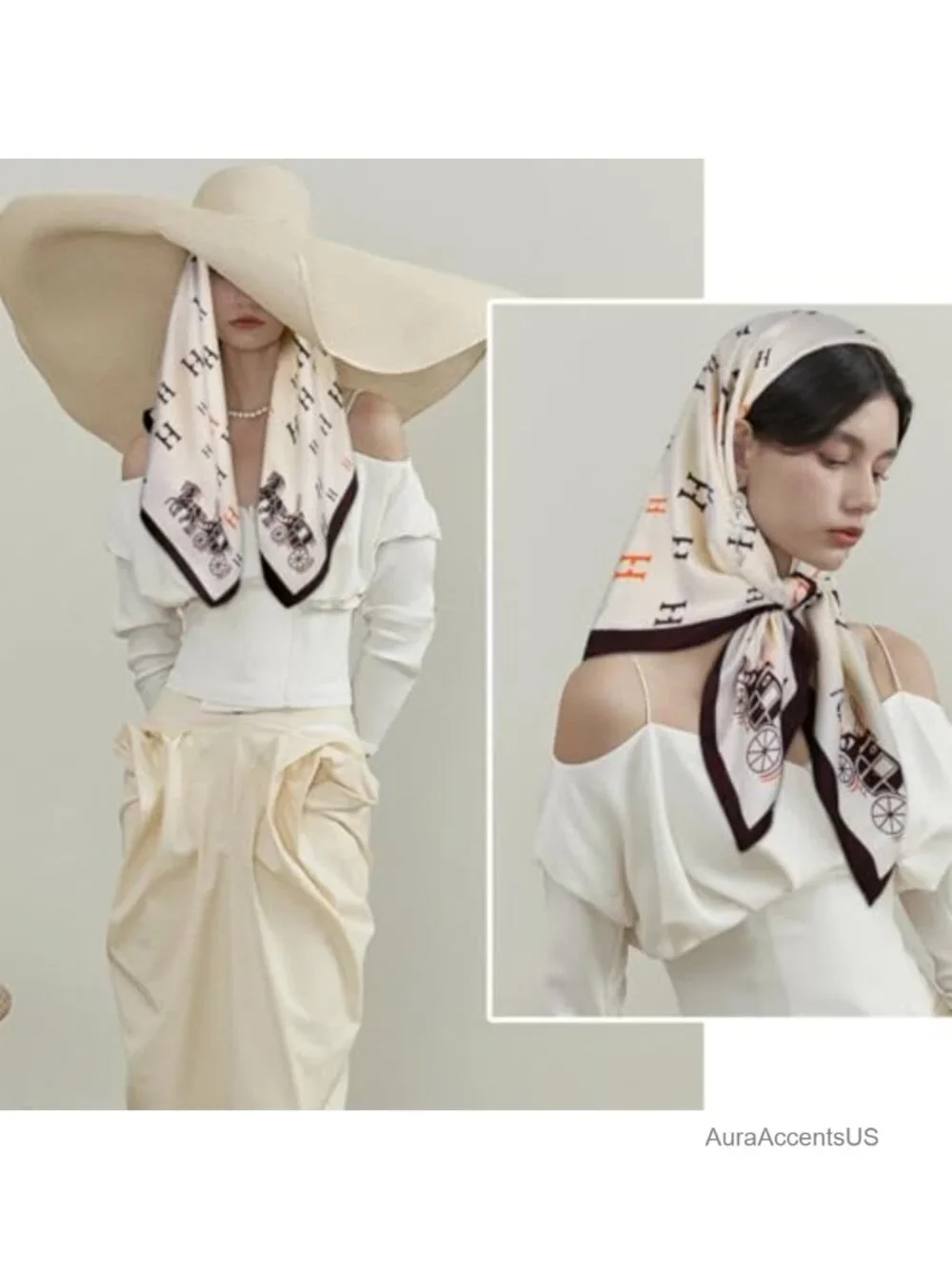 Luxury Satin Finish Silk-like Versatile Head Scarf 35x35 Fashion Wrap